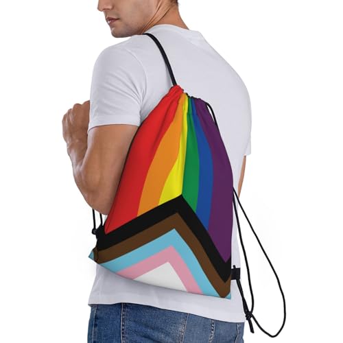 Rainbow Pride LGBT Drawstring Backpack Bag Sport Gym Dance Beach Travel Sackpack for Women Men - color: Lgbt_ddd00649