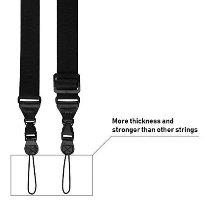 [2 Pack] Replacement Shoulder Strap Universal Adjustable Shoulder Strap for Laptop iPad Tablet Phone Case Messenger Camera Luggage Duffel Bag, Nylon Neck Strap 32"-61", Black - color: Black-2 Pack