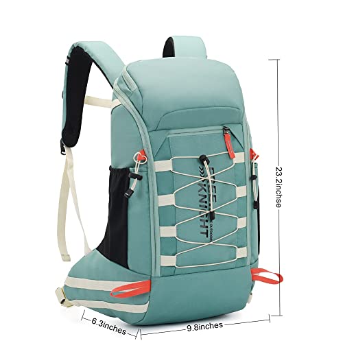 Bseash 40L Waterproof Hiking Camping Backpack with Rain Cover, Outdoor Sport Travel Daypack Rucksack for Skiing Cycling (Mint Green) - color: Mint Green