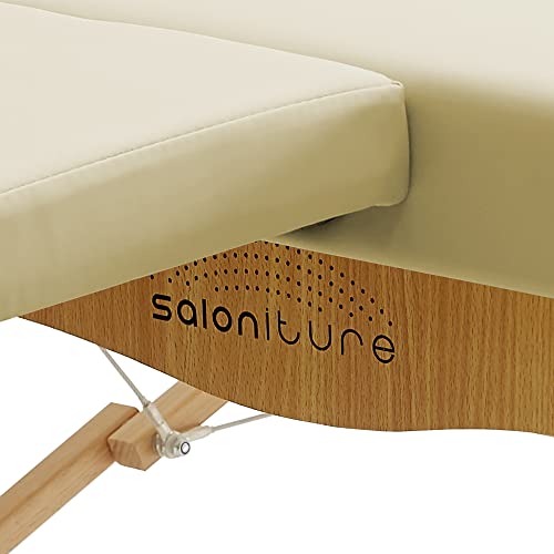 Saloniture Portable Physical Therapy Massage Table - Low to Ground Stretching Treatment Mat Platform - Cream - color: Cream