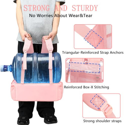 Clear Backpack for School,18 Inch Extra Large Heavy Duty Bookbag for Girls and Boys,Durable See Through PVC Transparent School Backpack for Travel(Pink) - color: Pink