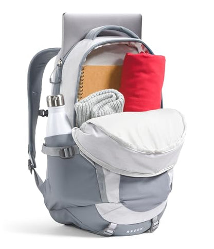 The North Face Women's Recon Everyday Laptop Backpack - Commuter Travel Bag, 18" Laptop Sleeve, Water-Repellent, TNF White Metallic Mélange/Mid Grey-NPF, One Size - color: Tnf White Metallic Mélange/Mid Grey-npf