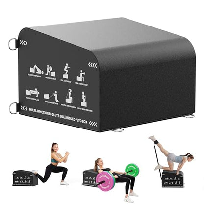 HANDBODE Hip Thrust Bench, Multi-Functional Slip-Free Hip Thrust Machine for Glute Bridge, Box Jump, Push-Ups, Squat, Ab Exercise, Suitable for Home & Gym - color: Hip Thrust Bench-White, style: Hip Thrust Bench