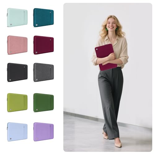 DOMISO Laptop Case Laptop Sleeve Cover Compatible with 14-15 inch MacBook Pro M4/M3/M2/M1 Pro/Max 2024-2021, Compatible with 13 inch HP Dell ASUS Lenovo Notebook, Water-Resistant Bag with Pocket, Wine - color: Wine, size: 13-13.3 inch