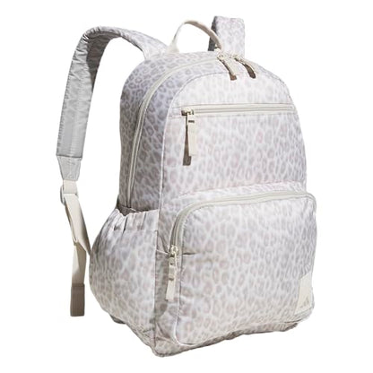 adidas Lineage Backpack for Laptop, School and Travel, 22L, Leopard Print Alumina/Alumina Beige, OSFA - color: Leopard Print Alumina/Alumina Beige