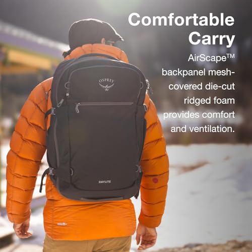 Osprey Daylite 44L Carry-On Travel Pack - Lightweight, Durable Backpack with Streamlined Design - Versatile, Spacious Bag for Weekend Trips or Business, Black - color: Black
