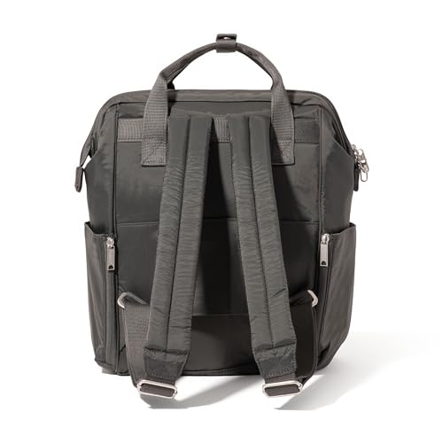 Baggallini Securtex Anti-Theft Windsor Backpack for Travel, Work & College, RFID & Locking Zipper, Up to 16" Laptop - color: Charcoal