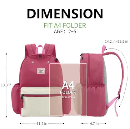 Toddler Backpack for Boys 2-5: Preschool Kindergarten 13" Daycare Backpacks Fit A4 Folder - color: Milk Strawberry, style: Ages 2-5 (13" H Fit A4 Folder)