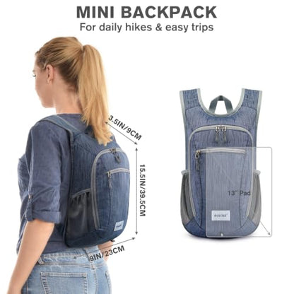 G4Free 10L/15L Hiking Backpack Lightweight Packable Hiking Daypack Small Travel Outdoor Foldable Shoulder Bag - color: Dark Blue, size: 10L