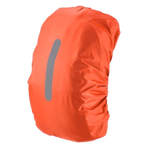 M METERXITY Waterproof Backpack Rain Cover Waterproof Backpack Cover, Bag Rain Cover with A Vertical Reflective Strap for Hiking/Biking/Camping/Outdoor Traveling - color: Orange, size: Small(15L-25L)