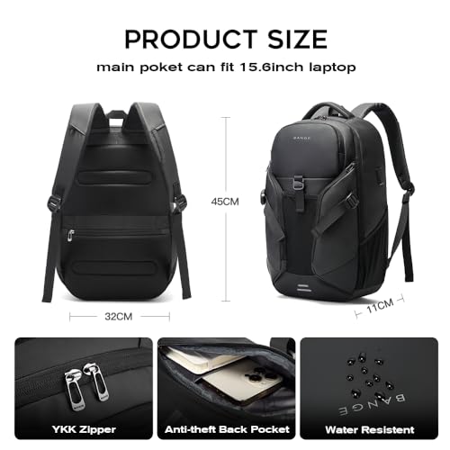 FUTURE AESTHEICS Travel laptop Smart Backpack for men women ，Business waterproof Backpack with USB charge Port,Anti Theft Travel Laptop Backpack Fits 15.6 Inch Notebook
