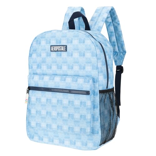 AEROPOSTALE Fieldtrip Unisex Backpack - AE Mens and Womens Bag for Everyday Use - Denim Checker - color: Plaid Blue