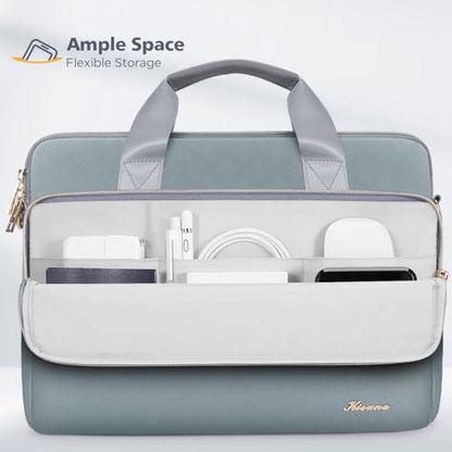 KIZUNA Laptop Sleeve Case 17 Inch Computer Shoulder Bag for 17.3" Lenovo ThinkBook Plus/IdeaPad 3i Gen7/LG gram 17/ASUS Vivobook/ZenBook Pro/MSI 17/Dell XPS/HP ENVY/Dell G7 - color: Grey-green, size: 17 Inch