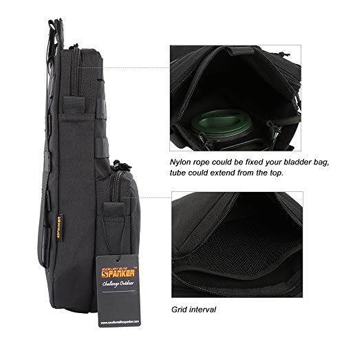 EXCELLENT ELITE SPANKER Tactical MOLLE Hydration Pack for 3L Hydration Water Bladder Molle Vest Accessory - color: Black