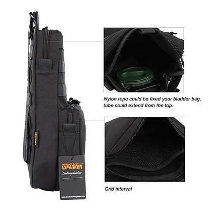 EXCELLENT ELITE SPANKER Tactical MOLLE Hydration Pack for 3L Hydration Water Bladder Molle Vest Accessory - color: Black