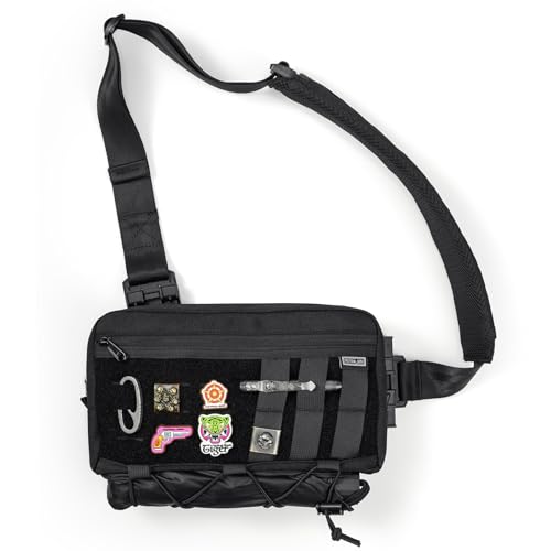 TACTICAL_GEEK Cache L3C EDC Sling Bag Chest, Lightweight Shoulder Daypack, Travel Hiking Concealed Carry, Crossbody Bag, Tactical Backpack, Hiking Ambidextrous Strap (1000D-Black) - color: L3c-black