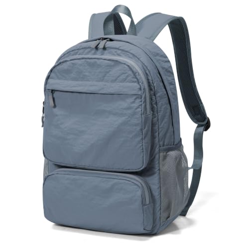 BJLFS Grey Backpack for School Women Girls, Waterproof Bookbag Cute High School Backpack for Men Teen Boys, Lightweight Travel College Backpack Mochilas Escolares para Casual Daypack Rucksack - color: A1-blue
