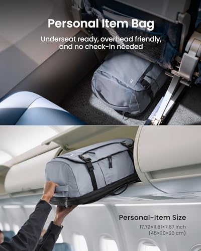 tomtoc Travel Backpack 28L, TSA Friendly Flight Approved Carry-on Luggage, Personal Item Travel Bag, Water-resistant Lightweight Business Rucksack, Durable Bag Fits 16 Inch Laptop - color: Silver Gray-ripstop, size: 28L