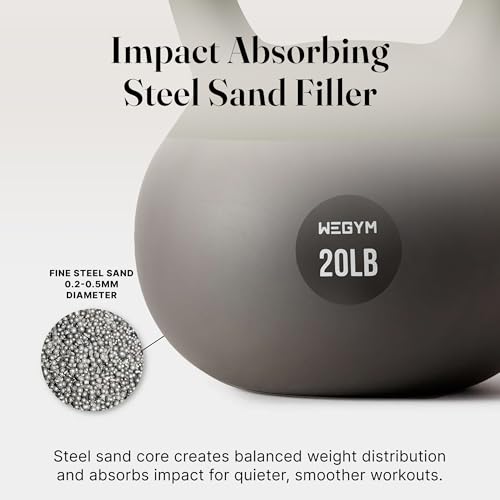 WeGym Soft Kettlebells with Cushioned Impact-Resistant Base and Anti-Slip, Wide-Grip Handle for Home Workouts, Weightlifting, and Full Body Strength Training - color: Forest-3 PCS, style: 10+15+20LB