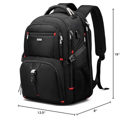 DUSLANG 50L Travel Laptop Backpack for Men Women, Extra Large Heavy Duty Big Carry on Backpack for Weekend Airline Approved Fits 17 Inch Computer, Black - color: 50l Black
