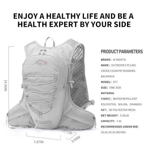 IX INOXTO Running Hydration Vest for Men Women Water Backpack for Running 3L Running Hydration Pack for Trail Running Marathon Race Hiking