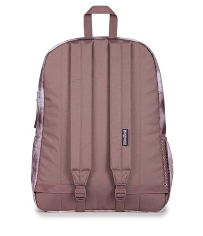 JanSport Cross Town Backpack - Simple Bag for Everyone with 1 Main Compartment, Front Utility Pocket - Premium Class Accessories - Ice Dye - color: Ice Dye Mahogany Haze/White