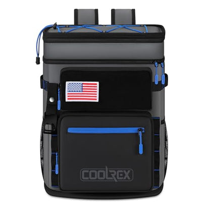 Large Backpack Cooler 36 Can Cooler Backpack with 2 Insulated Compartments Leak Proof Waterproof Travel Backpack, Camping Beach Picnic Lunch Thermal Bag for Women and Men - color: Gray