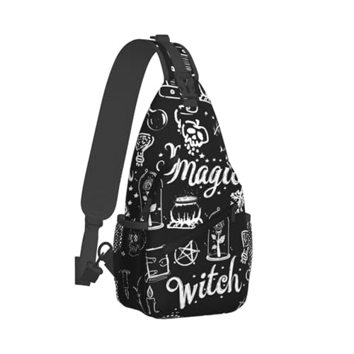 Witch Witchcraft Magic Pattern Outdoor Crossbody Shoulder Bag For Unisex Young Adult Hiking Bicycling - color: 17