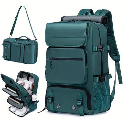 Travel BackpackWaterResistant Large LaptopBackpack with Shoe CompartmentMulti-Pocket Carry On Backpack for Business Work Trip - color: Blue