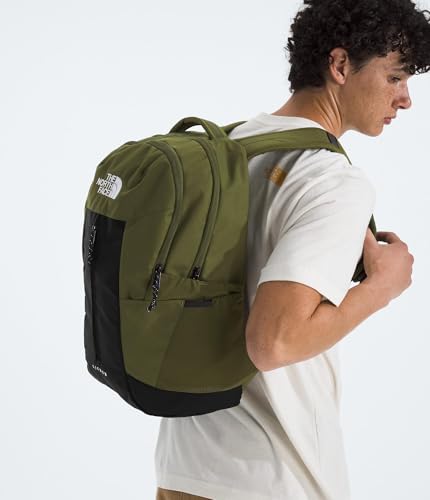The North Face Lichen Daypack - Everyday Commuter Backpack, Laptop Sleeve, Water Bottle Pockets, Center Front Pouch, Woodland Green/TNF Black, One Size - color: Woodland Green/Tnf Black