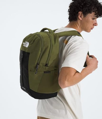 The North Face Lichen Daypack - Everyday Commuter Backpack, Laptop Sleeve, Water Bottle Pockets, Center Front Pouch, Woodland Green/TNF Black, One Size - color: Woodland Green/Tnf Black