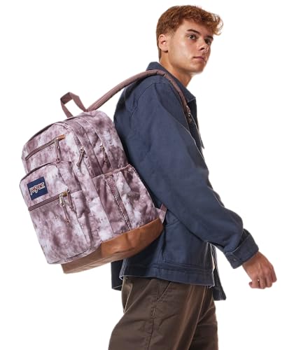 JanSport Cool Backpack with 15-inch Laptop Sleeve, Large Computer Bag Rucksack with 2 Compartments, Ergonomic Straps, Ice Dye - color: Ice Dye Mahogany Haze/White