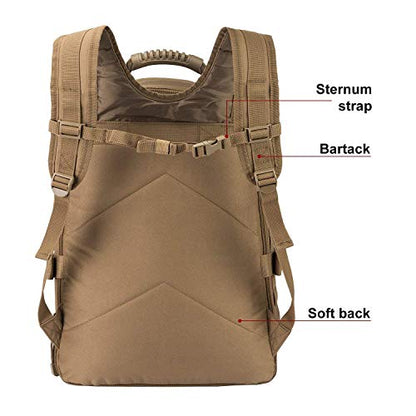 Greencity Laptop Backpacks Tactical 3 Day Expandable Bug Out Bag Classic Case Travel Hiking，Coyote - color: Coyote, size: Not with Belt