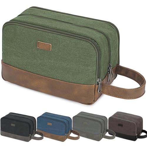 WANDF Travel Toiletry Bag for Men Large Toiletries Shaving Bag Water Resistant Hanging Dopp Kit Travel Accessories Bag for Women Men (Green) - color: Green