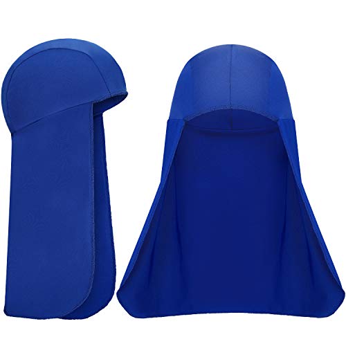 2 Packs Cooling Skull Cap with Neck Shade, Elastic Hard Hat Sun Shield for Men Women, Quick Dry Moisture Wicking - color: Blue, size: One Size