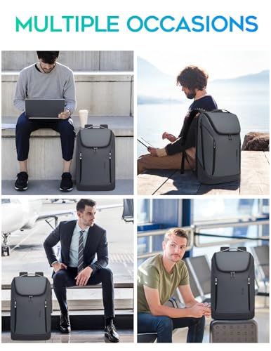 FUTURE AESTHETIC Business Smart Backpack Waterproof fit 15.6 Inch Laptop Backpack with USB Charging Port,Travel Backpack - color: Gray