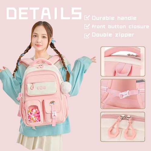 VIDOSCLA Vivid Girls' School Backpack Kids Elementary Schoolbag Primary Backpack with Multi-Pocket Design - color: A03# Purple