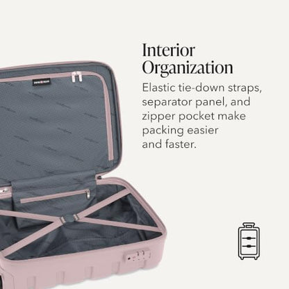 SwissGear 7366 Signature Hardside Expandable Luggage with Spinner Wheels, TSA Lock, Cup-Holder, Pink, 2-Piece Set (19/27) - color: Pink, size: 2-Piece Set (19/27)
