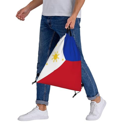 Philippines Flag Drawstring Bag Sport Gym Backpack Beach Travel Sack Draw String Yoga Bag For Men Women - color: Philippines Flag