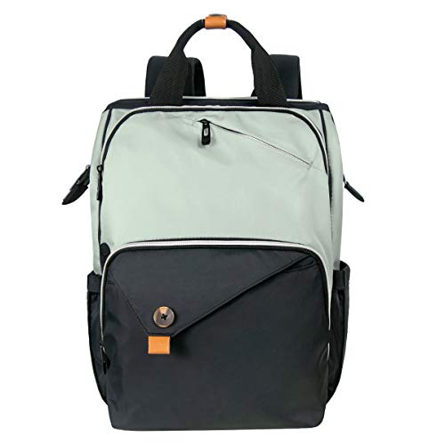 Hap Tim Diaper Bag Backpack,Large Capacity Travel Back Pack Maternity Baby Nappy Changing Bags, Double Compartments with Stroller Straps,Waterproof,Grey Black(US7340-GB) - color: Multi