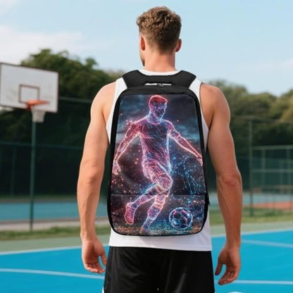Basketball Backpack With Separate Ball Compartment And Shoes Fit Basketball Volleyball Football - color: Star Football