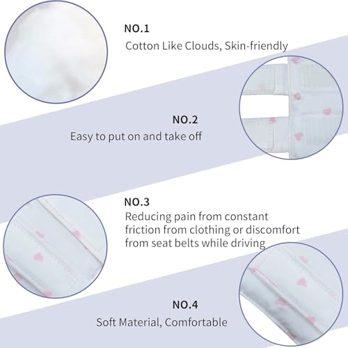 Bra Strap Pad Protector for Chest Port Pacemaker Pillow Post Surgery Bra Strap Cushion for Chest Heart Support Chemo Port Pillow for Bra Strap, 2PCS