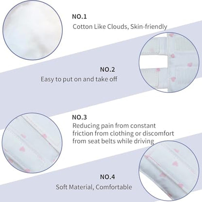 Bra Strap Pad Protector for Chest Port Pacemaker Pillow Post Surgery Bra Strap Cushion for Chest Heart Support Chemo Port Pillow for Bra Strap, 2PCS