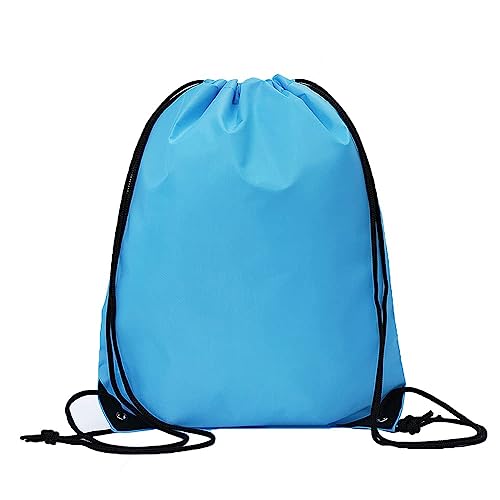 CODOBON 50 Pcs Drawstring Bags, Bulk Draw String Backpack, Cinch Polyester Bag for Gym Sport, Sky Blue - color: Sky Blue