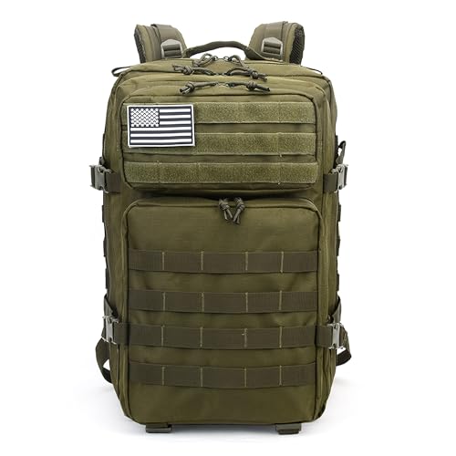 Lovelinks21 Hiking Assault Backpack Waterproof Motorcycle Backpack Bug Out Pack Rucksack for Outdoor Hiking - color: Green-2