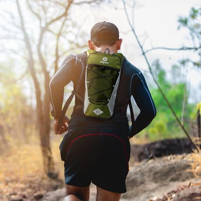 Nepest Hydration Backpack with 2L Water Bladder Water Back Pack, Black | 2L Water Bladder, Lightweight, Cycling, Hiking, Running, Biking, Bike - color: Green