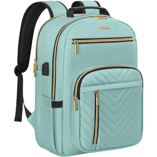 Laptop Backpack for Women, 15.6 Inch Laptop Computer Bag with USB Port, Work Business Backpack Purse for Ladies, Water-resistant Travel Backpack College Nurse Teacher Backpack, Green - color: Green, size: 15.6in