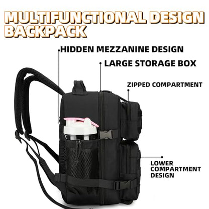 9L Mini Tactical Backpack for Men and Women Tactical Backpack Small for Hiking Small Tactical Bag Fitness Pack - color: Black