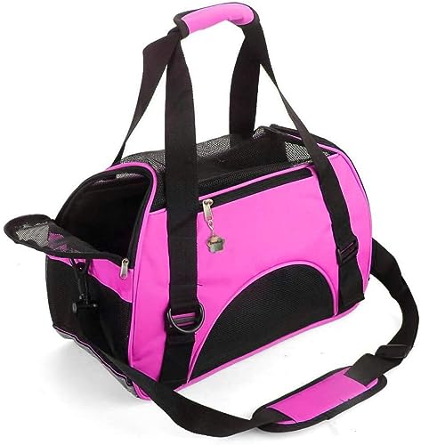 ZaneSun Cat Carrier,Soft-Sided Pet Travel Carrier for Cats,Dogs Puppy Comfort Portable Foldable Pet Bag Airline Approved (Small Rosered) - color: Small-RoseRed