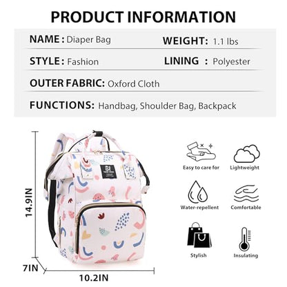 Diaper Bag Backpack for Moms Baby Essentials Travel Tote Nappy Changing Bag with Insulated Pockets,Multi-Waterproof Backpack (Pink) - color: Pink
